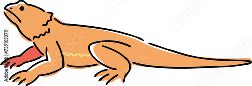 手描きのフトアゴヒゲトカゲのイラスト