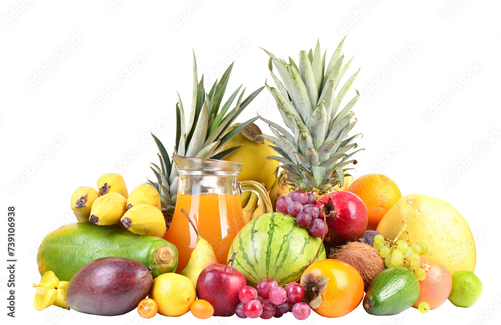 Fresh juice fruits  isolated