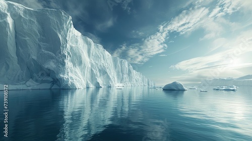 Arctic nature reveals an iceberg from a glacier, a frozen masterpiece in Greenland, Ai Generated. © Crazy Juke