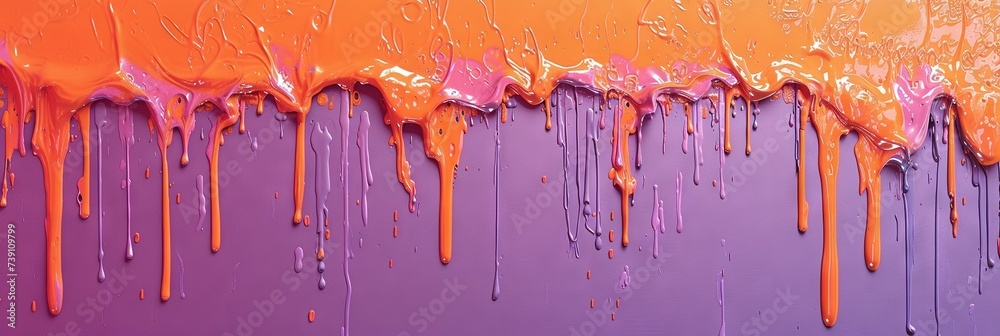 Colorful paint dripping down. A vibrant, abstract explosion of colorful paint cascades down the canvas, evoking a sense of dynamic movement and bold creativity