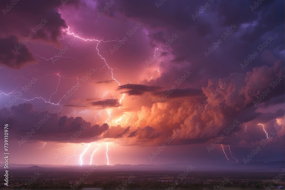 Dramatic Thunderstorm with Lightning Strikes Dramatic Thunderstorm with Lightning Strikes