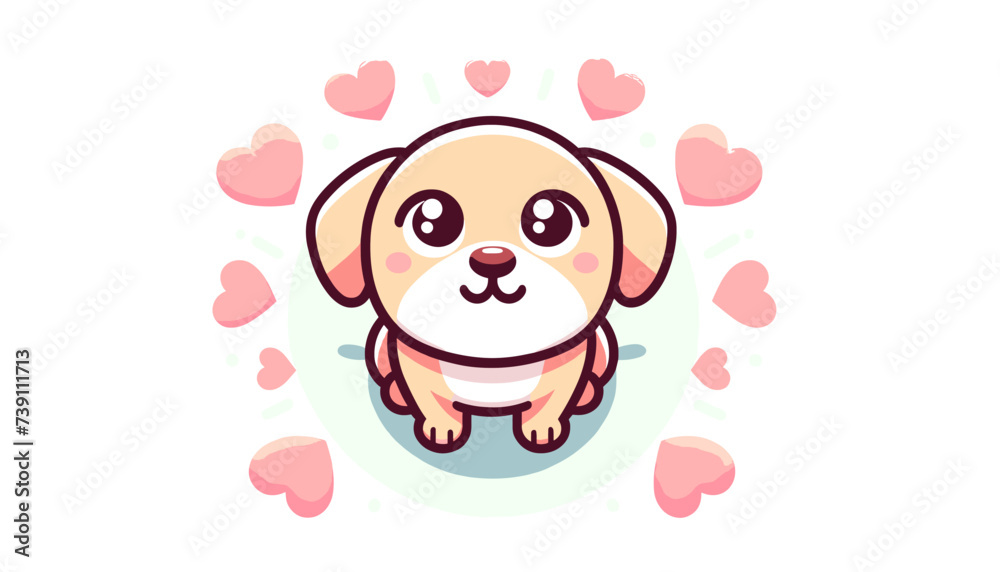 Fototapeta premium Concept of a cute dog image. Vector illustration.