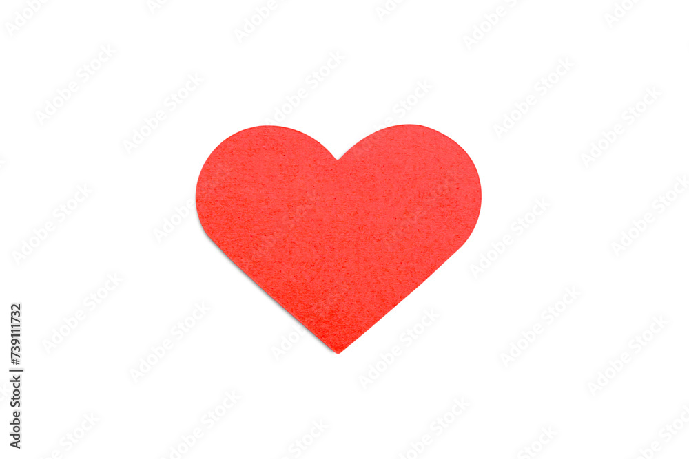 Red paper hearts for Valentine's Day on white background. PNG