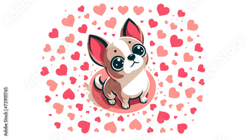 Concept of a cute dog image. Vector illustration.