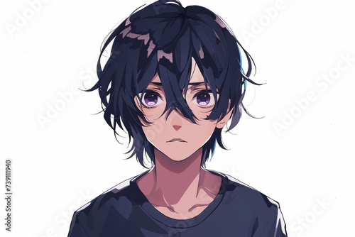 face handsome young man anime style character