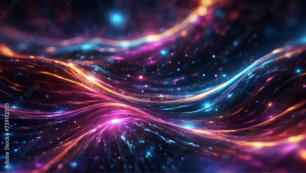 Obraz premium An abstract cosmos background featuring nebulae and galaxies in space, presenting a captivating and otherworldly scene.