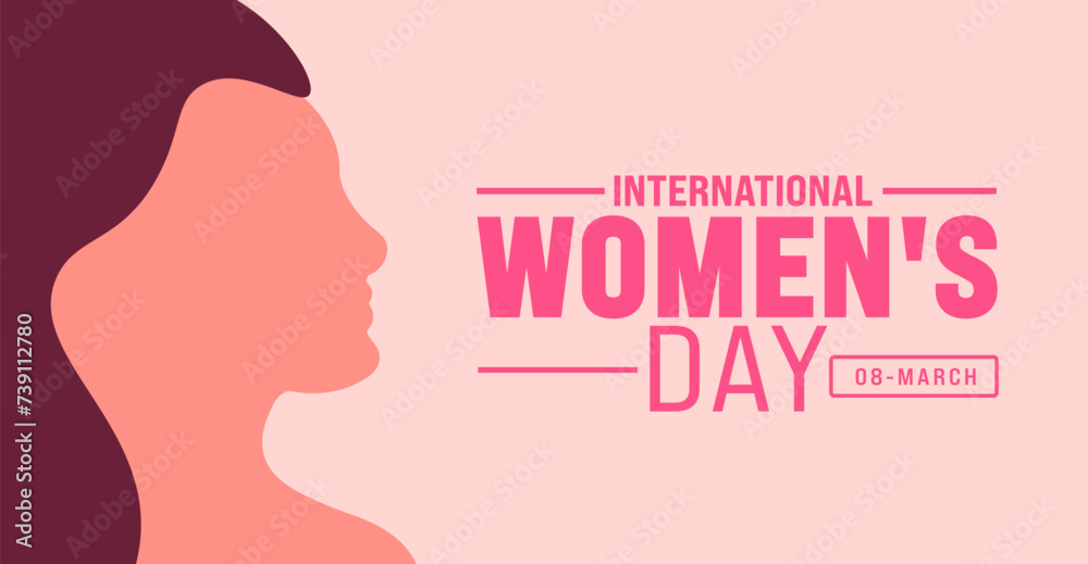 8 March International Women's Day background with women face. use to background, banner, placard, card, and poster design template. vector illustration.