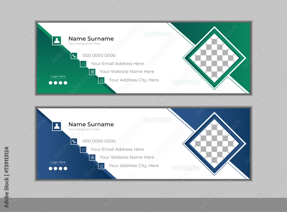 Fototapeta premium Modern and minimalist email signature design with abstract shape.