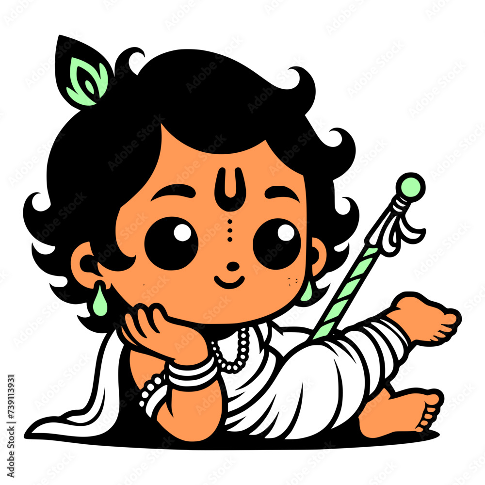 Fotografie Lord Sri Krishna Silhouette