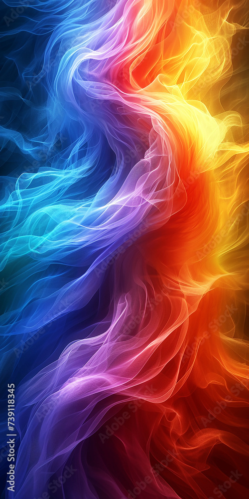 Naklejka premium Graphical representation of a coloured sine wave. AI generative.