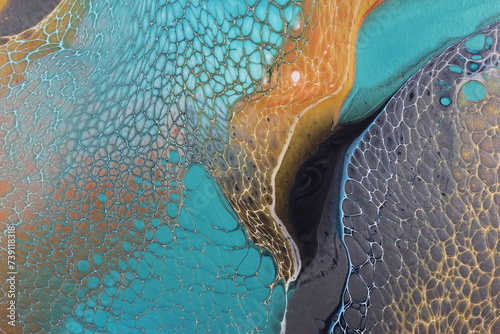 Teal and Gold Abstract Background