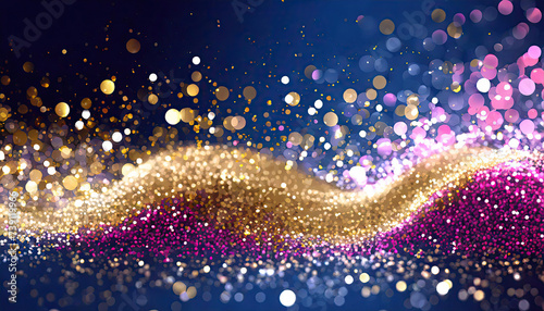 Abstract background with gold particle  Christmas Golden light shine particles Bokeh Effect Holiday Glitter  Generated AI