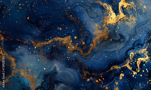 a royal colored image using gold and navy hues, Generative AI  photo