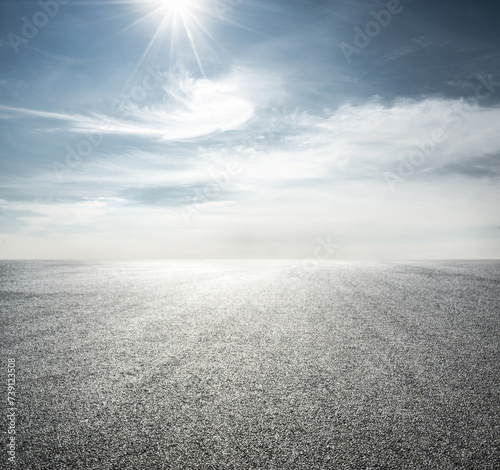 empty road with cloudy sky background