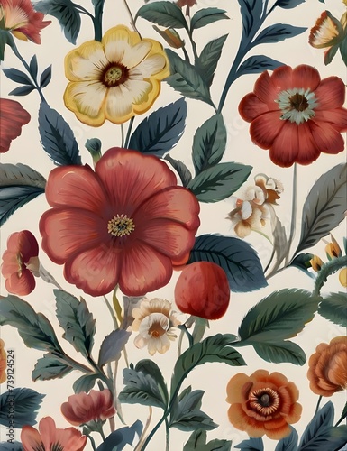 High-quality floral wallpaper for living room decor. Generative AI