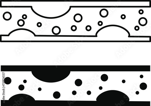 Clogged artery icon. Cholesterol blocked artery sign. Cholesterol in blood vessels symbol. flat style.