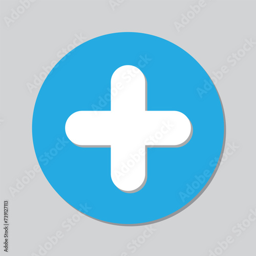 Add icon vector. Plus sign symbol in trendy flat style. Set elements in colored icons. Medical cross vector icon illustration isolated on white background.