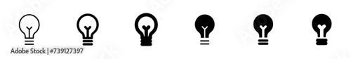 Idea icons set, light bulb, ideas, focus, bulb, target, business and finance, electricity photo