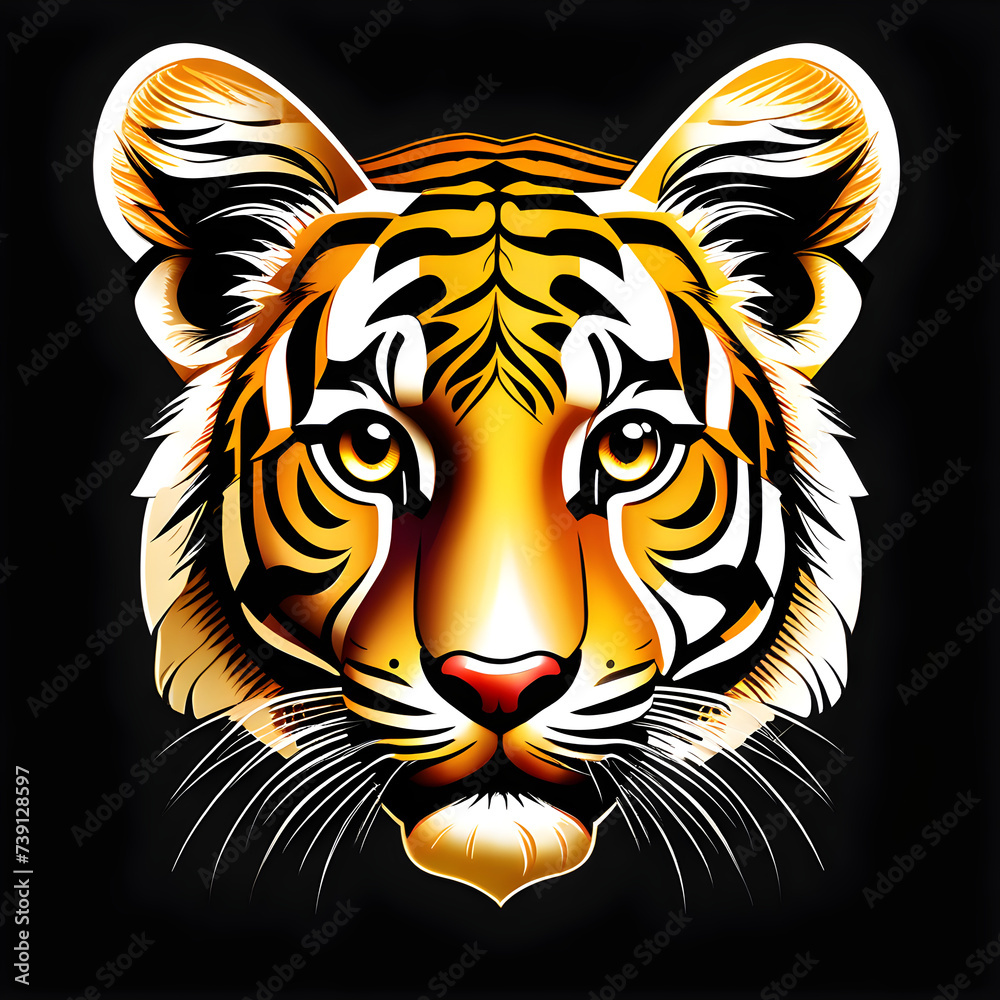 Obraz premium Vibrant Tiger Cub Expressions: Capturing the Beauty of Nature in Photography.(Generative AI)