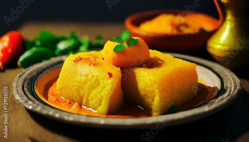 Detail shot of a indian food singara on plate