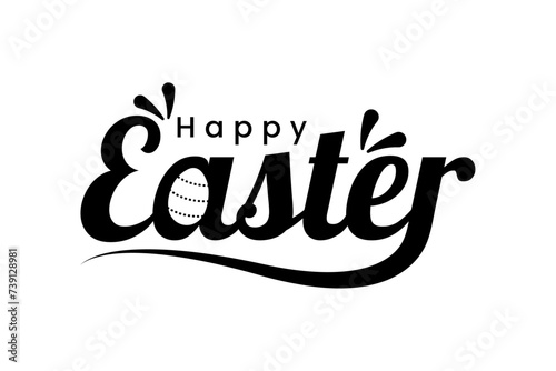 Happy Easter Day egg simple modern cursive handwritten script calligraphy font text editable vector illustration design. Happy Easter Day text vector design.