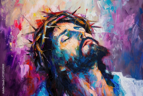 Illustration von Jesus mit der Dornenkrone, Künstlerische Darstellung  photo