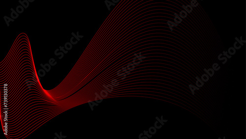 Dark black abstract background with red glowing lines designed for social media posts, business, and advertising events. Modern technology background