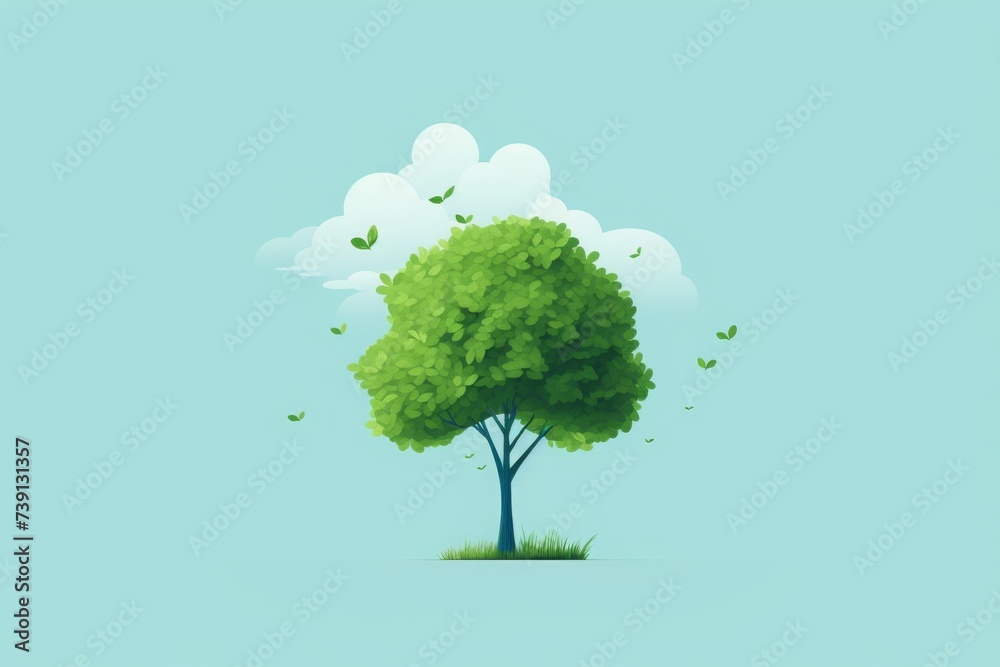 Greening tree in stylized illustration. Greening tree in stylized illustration.
