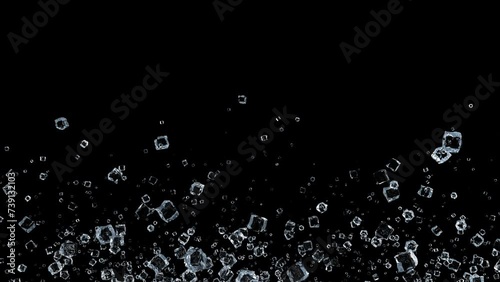 ice cube render 3D illustration on alpha channel	
