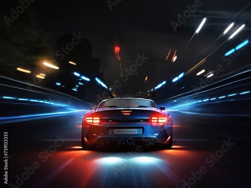 Sport car on the road with motion blur background © Liudmila