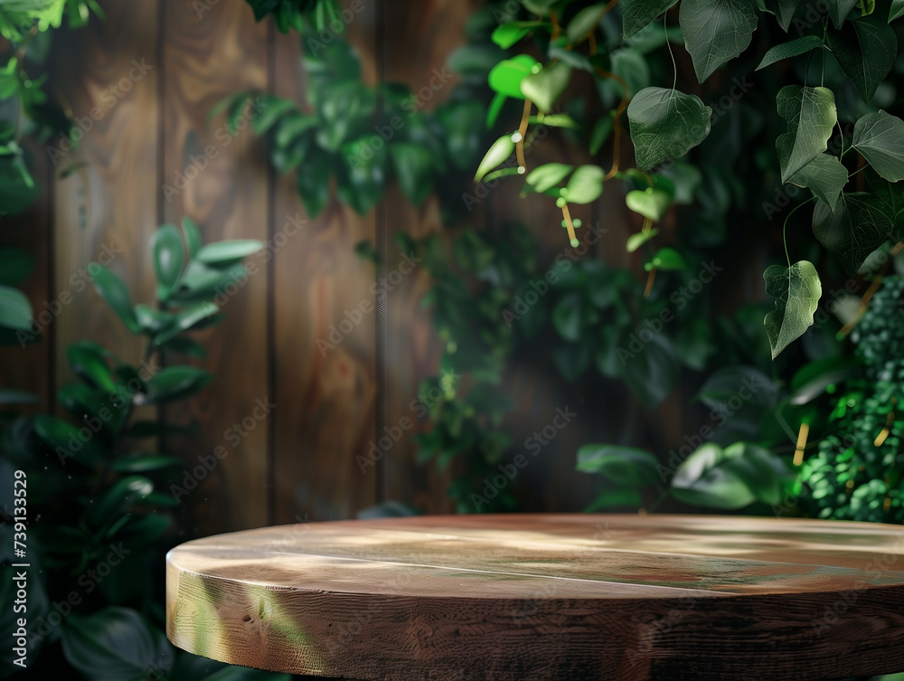 Wooden podium for product presentation