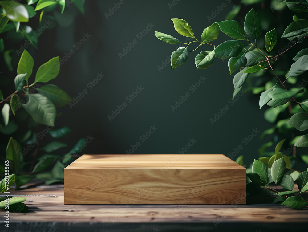 Wooden podium for product presentation Wooden podium for product presentation