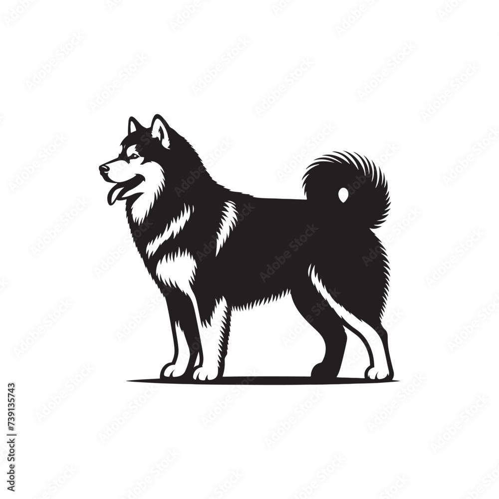 Timeless Tundra Guardian: Siberian Husky Dog Silhouette in Arctic Vastness - Siberian Husky Vector Stock - Siberian Husky Illustration
Timeless Tundra Guardian: Siberian Husky Dog Silhouette in Arctic Vastness - Siberian Husky Vector Stock - Siberian Husky Illustration