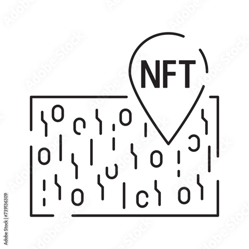 Icon Line NFT vector digital token