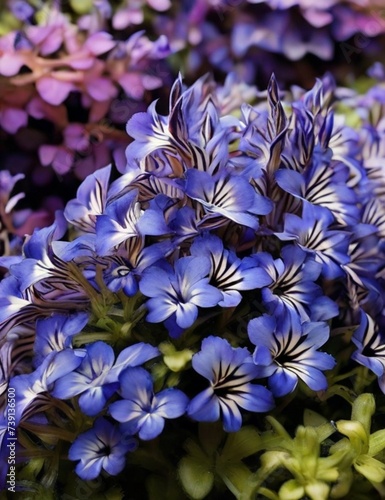 A mesmerizing pattern formed by lobelia flowers in full bloom  creating a colorful tapestry.
