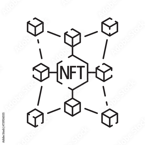 Icon Line NFT vector digital token