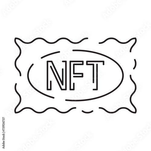 Icon Line NFT vector digital token