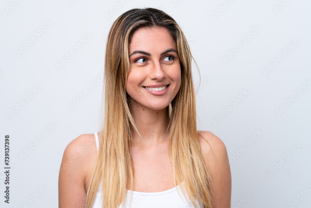 Young caucasian woman isolated on white background . Portrait Young caucasian woman isolated on white background . Portrait