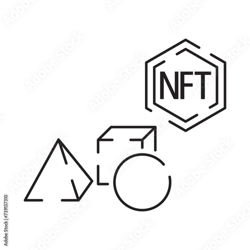 Icon Line NFT vector digital token