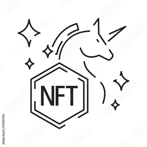 Icon Line NFT vector digital token