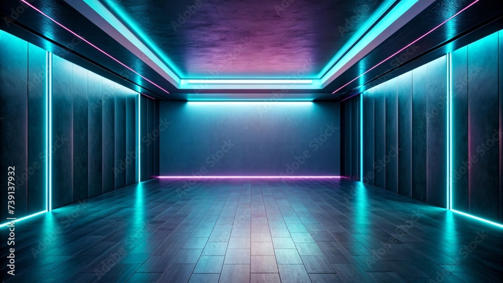 empty room with abstract neon lighting empty room with abstract neon lighting
