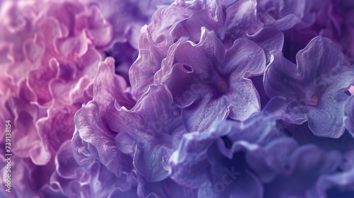 A mesmerizing extreme macro of hyacinth, wavy patterns echoing calming rhythms and fluid forms.
