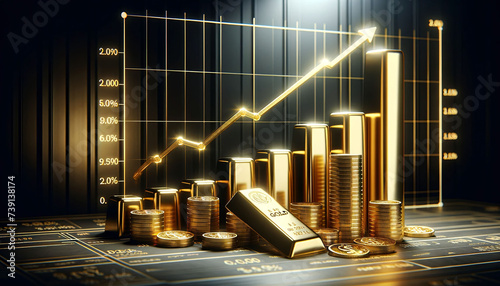 Rising Gold Prices in Dimly Lit Graph