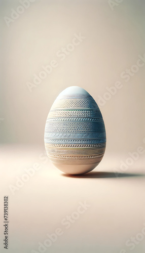 Decorative Patterned Easter Egg on a Soft Background