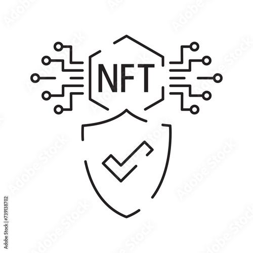 Icon Line NFT vector digital sign