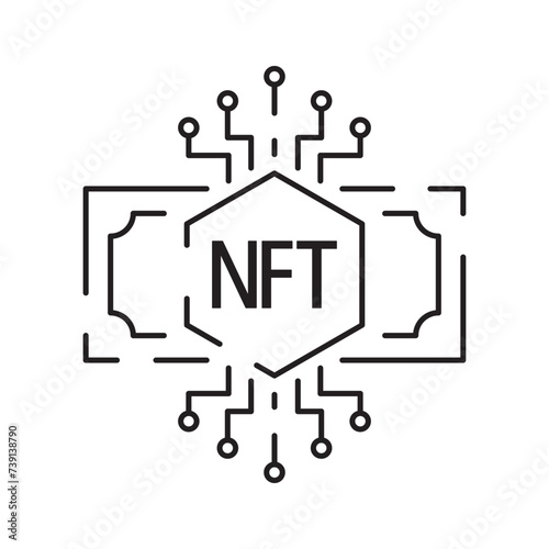 Icon Line NFT vector digital sign