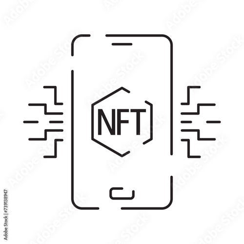 Icon Line NFT vector digital sign photo