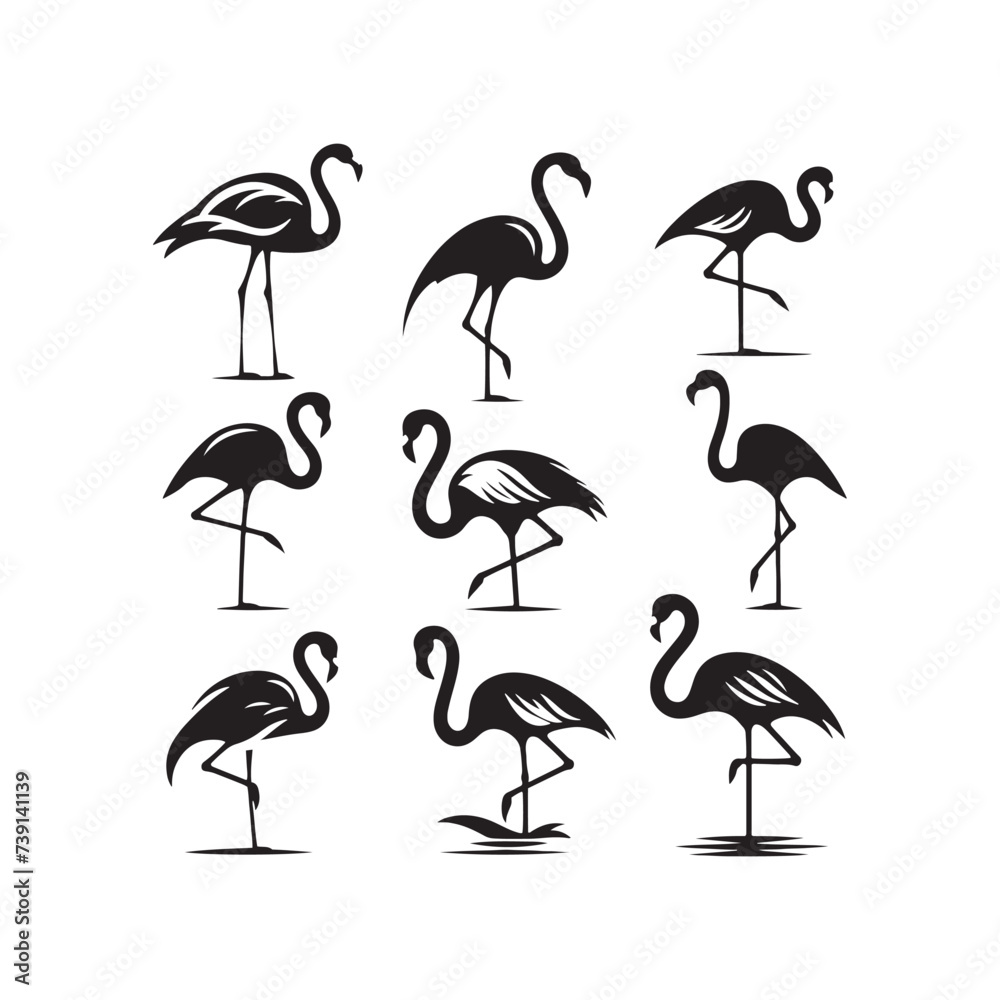 Whispering Wings: Enchanting Flamingo Silhouette in Starry Night - Flamingo Vector
Whispering Wings: Enchanting Flamingo Silhouette in Starry Night - Flamingo Vector