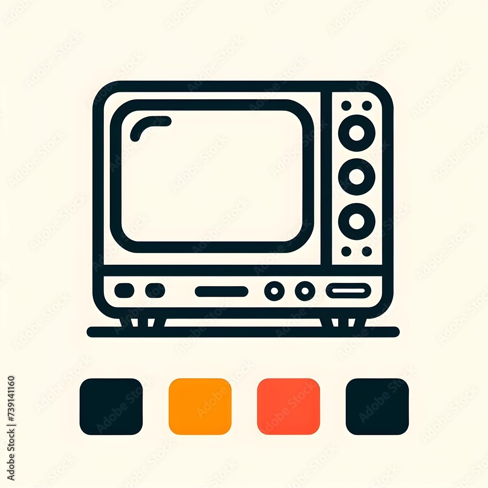 flat logo of Vector old tv icon illustration flat logo of Vector old tv icon illustration