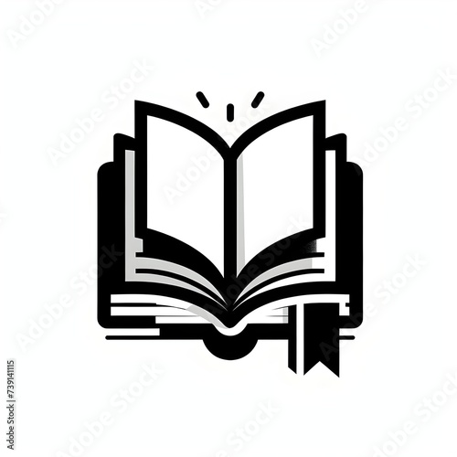 flat logo of Vector open book icon illustration